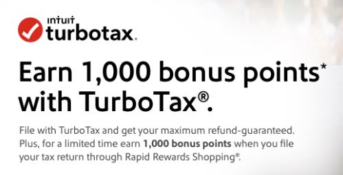 Earn 1000 Rapid Rewards points with TurboTax