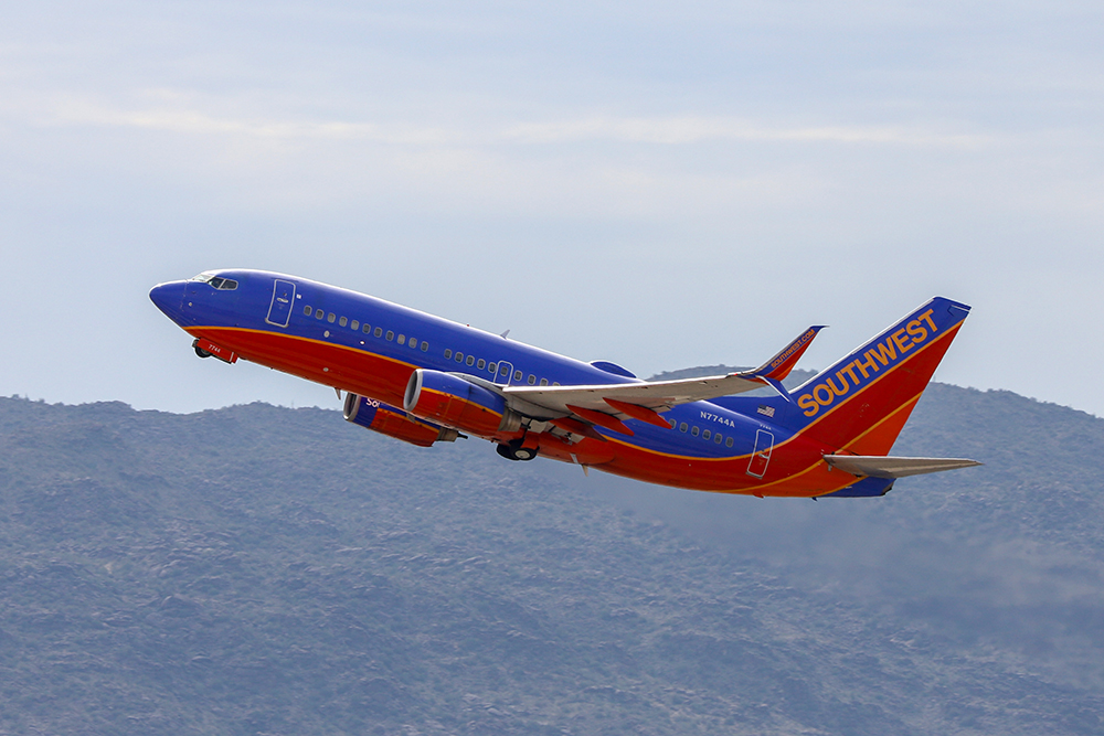 Southwest Airlines Plane in Flight